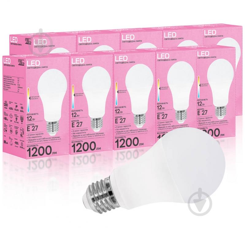 Лампа светодиодная Evro Lights A-12-4200-27 10 шт./упак 12 Вт A60 E27 220 В 4200 К 58947 - фото 1 Лампа светодиодная Evro Lights A-12-4200-27 10 шт./упак 12 Вт A60 E27 220 В 4200 К 58947 - фото 1