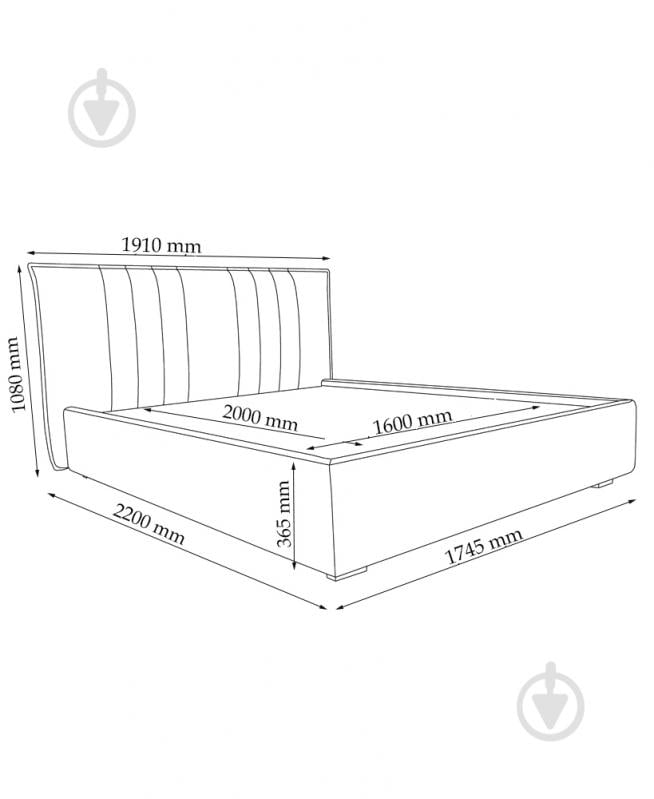 Кровать с подъемным механизмом VECTOR Люси 160x200 см серый - фото 8