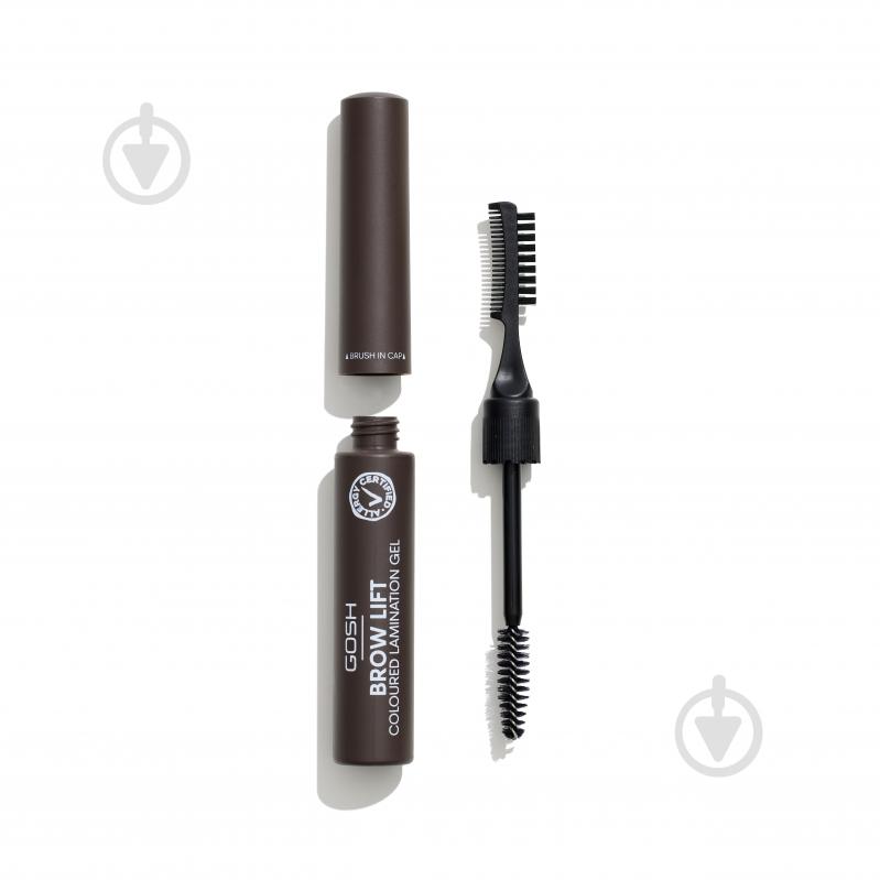 Гель для брів GOSH ламінування Brow Lift 02 Dark brown 6 мл - фото 1