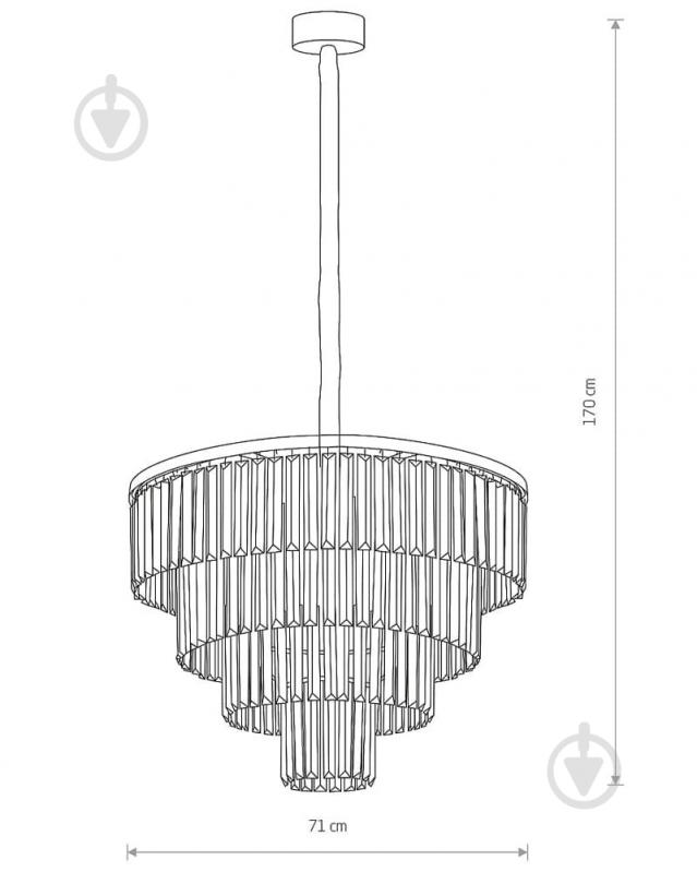 Люстра подвесная Nowodvorski Cristal 12x40 Вт E14 черный 7615 - фото 3