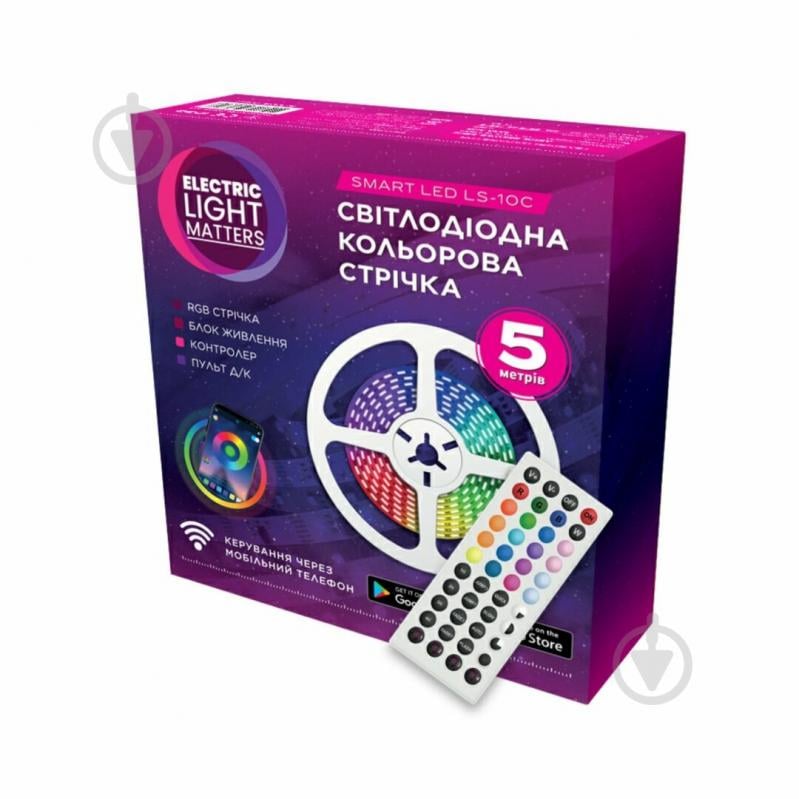 Умная светодиодная лента ELM SMD 5050 30LED 5 м 10 Вт IP20 12 В разноцветный (RGB) 19-0015 - фото 1 Умная светодиодная лента ELM SMD 5050 30LED 5 м 10 Вт IP20 12 В разноцветный (RGB) 19-0015 - фото 1