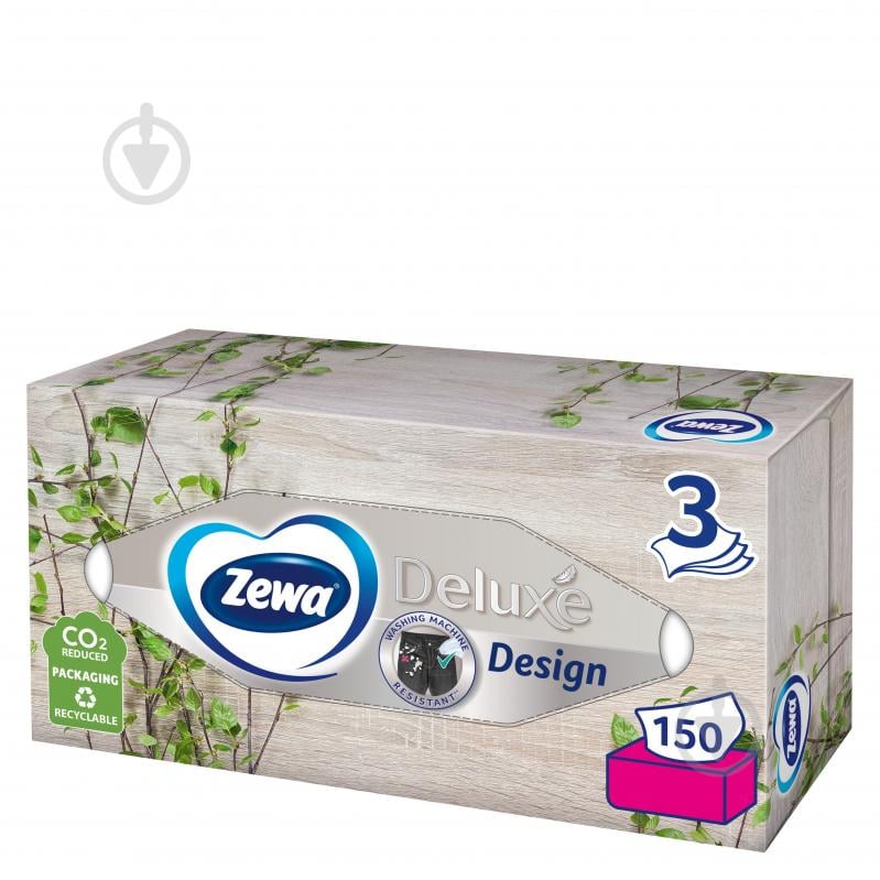 Салфетки гигиенические в коробке Zewa Deluxe Design 3 слоя 150 шт. - фото 3