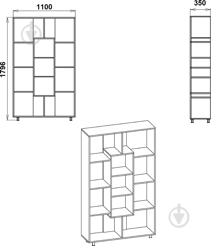УЦЕНКА! Шкаф Компанит КШ-4 ВЕНГЕ (УЦ №106) - фото 6 УЦЕНКА! Шкаф Компанит КШ-4 ВЕНГЕ (УЦ №106) - фото 6