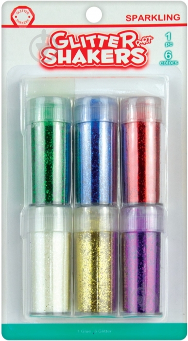 Блестки декоративные Sparkling Glitter Shaker с клеем XD0701 6 шт. - фото 1