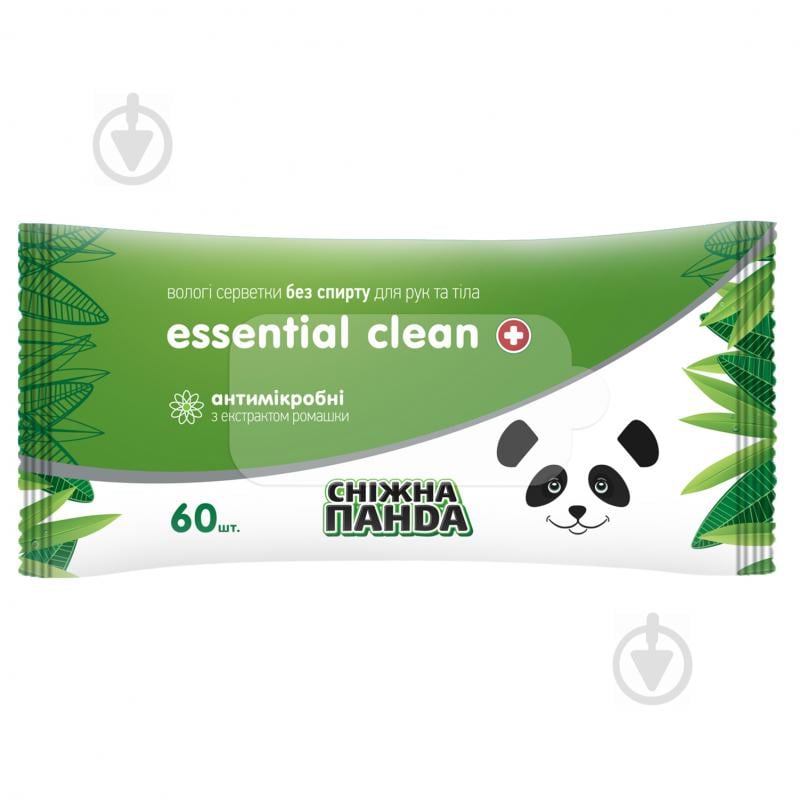 Влажные салфетки Сніжна Панда для рук и тела Essential Clean ромашка 60 шт. - фото 1