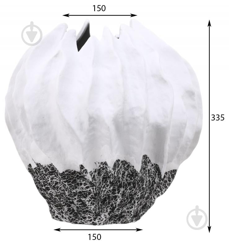 Ваза порцелянова Inari Agate 33 см біла з чорним Z483E - фото 2