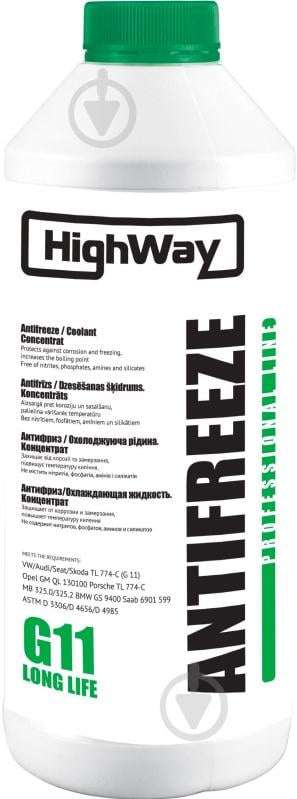 Антифриз HighWay Antifreeze G11 концентрат 1,5 л зеленый - фото 1