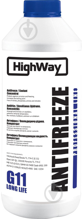 Антифриз HighWay Antifreeze G11 концентрат 1,5 л синій - фото 1