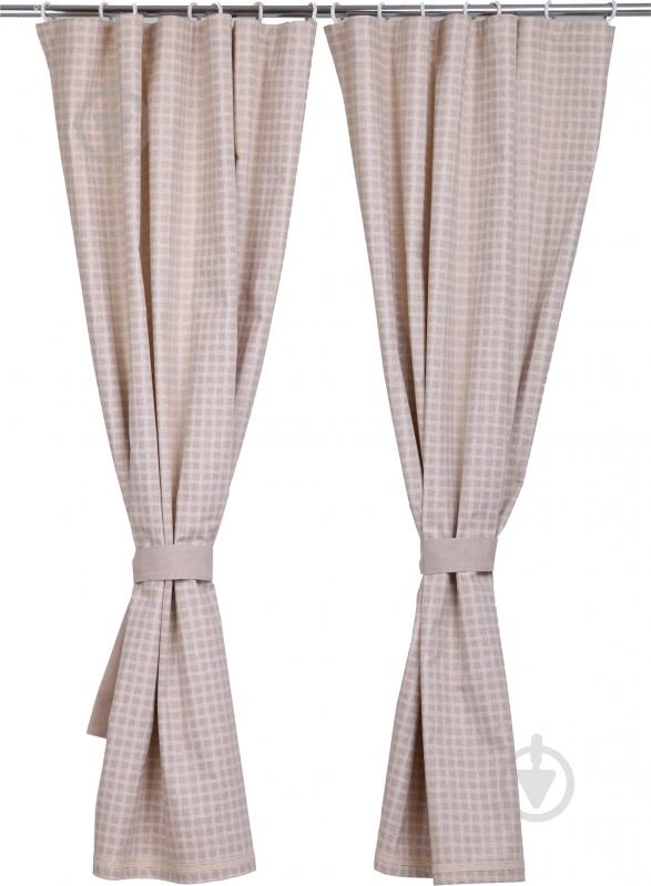 Комплект штор с подхватом Шале Клетка маленькая 136х170 см La Nuit - фото 2 Комплект штор с подхватом Шале Клетка маленькая 136х170 см La Nuit - фото 2