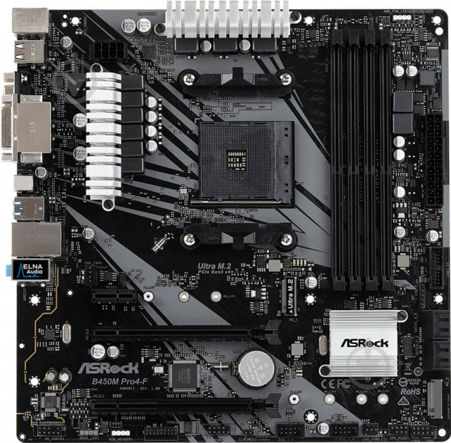 Материнська плата ASRock B450M_PRO4-F (Socket AM4, AMD B450, mirco ATX) - фото 2