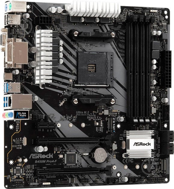 Материнська плата ASRock B450M_PRO4-F (Socket AM4, AMD B450, mirco ATX) - фото 5