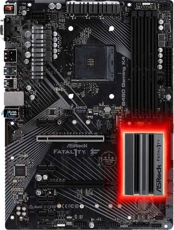 Материнська плата ASRock B450_GAMING_K4 (Socket AM4, AMD B450, ATX) - фото 2