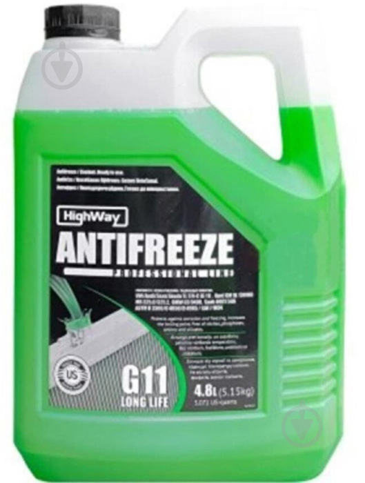 Антифриз HighWay Antifreeze Long Life G11 от -40 до +110 4,8 л зеленый - фото 1