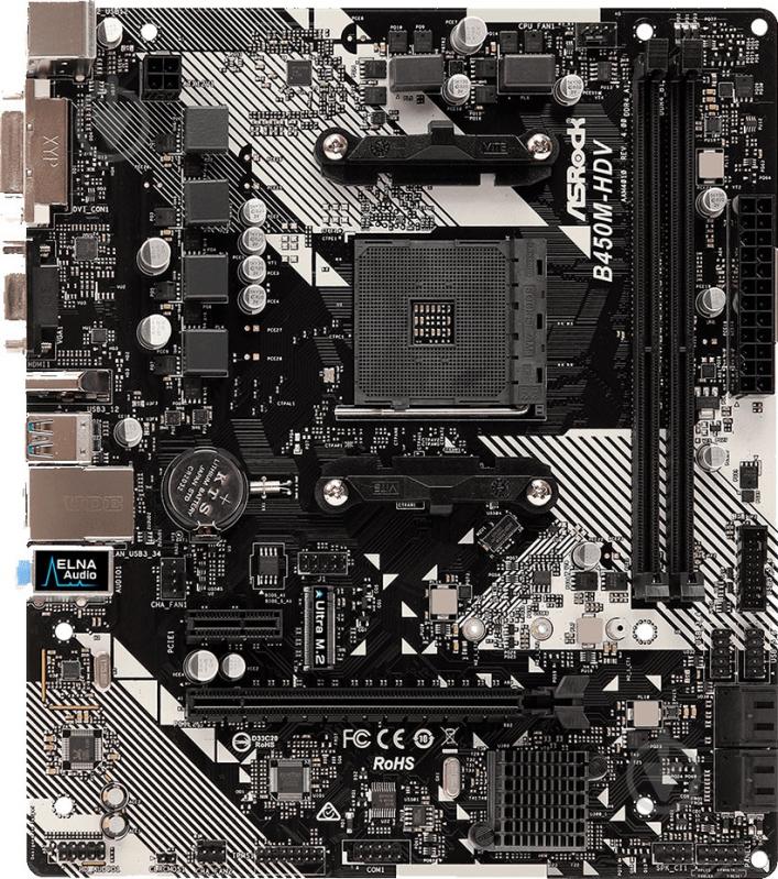 Материнська плата ASRock B450M-HDV_R4.0 (Socket AM4, AMD B450, mirco ATX) - фото 2