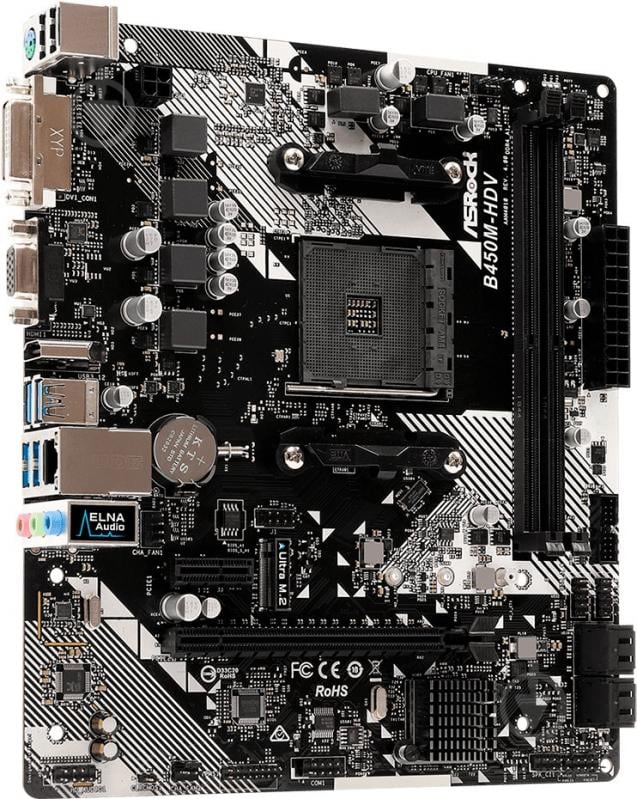 Материнська плата ASRock B450M-HDV_R4.0 (Socket AM4, AMD B450, mirco ATX) - фото 3