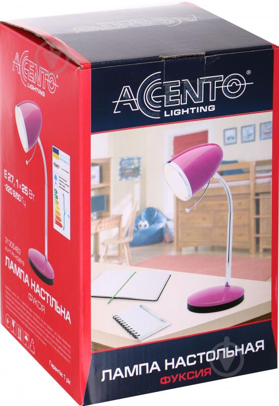 Настольная лампа офисная Accento lighting 1x25 Вт E27 фуксия ALH-T-FK-HD2819 - фото 3