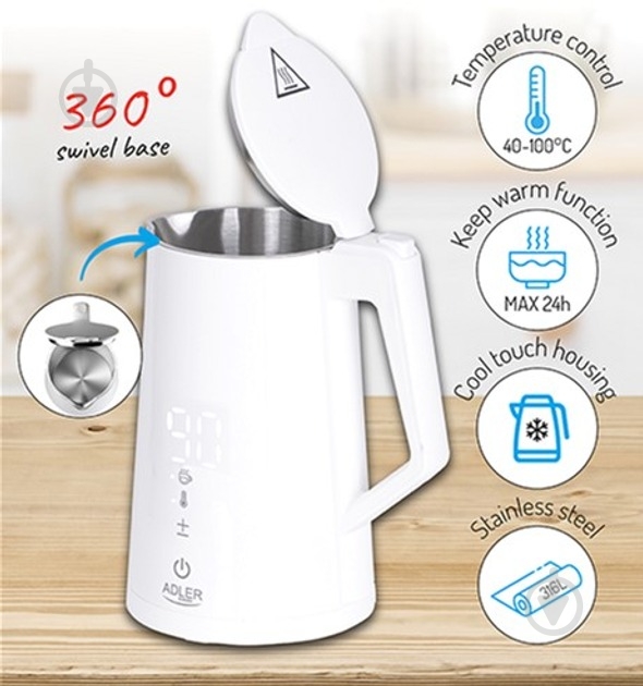 Електрочайник Adler AD1345W - фото 8 Електрочайник Adler AD1345W - фото 8