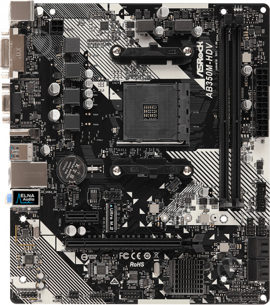 Материнська плата ASRock AB350M-HDV R4.0 (Socket AM4, AMD B350, mirco ATX) - фото 2