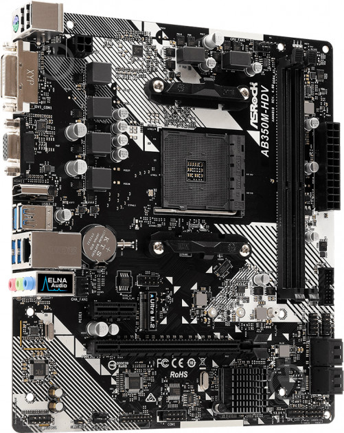 Материнська плата ASRock AB350M-HDV R4.0 (Socket AM4, AMD B350, mirco ATX) - фото 3