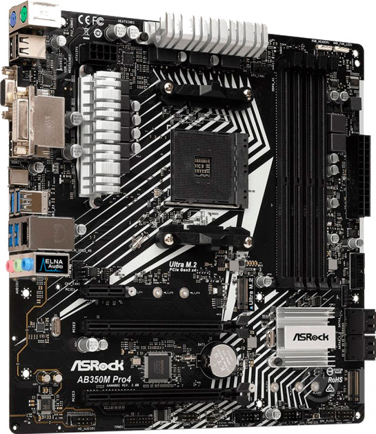 Материнська плата ASRock AB350M_PRO4_R2.0 (Socket AM4, AMD B350, mirco ATX) - фото 3