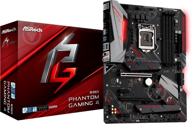 Материнская плата ASRock B365_PHANTOM_GAMING_4 (Socket 1151, Intel B365, mirco ATX) - фото 1