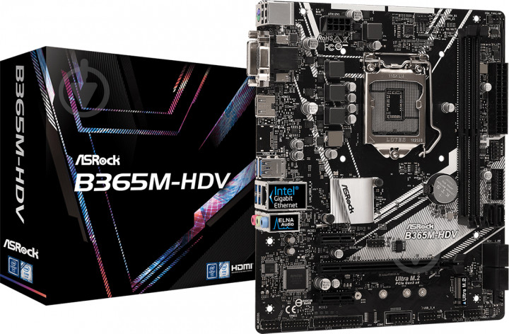 Материнская плата ASRock B365M-HDV (Socket 1151, Intel B365, mirco ATX) - фото 1