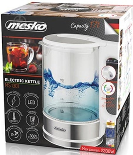 Електрочайник Mesko MS1301W - фото 9