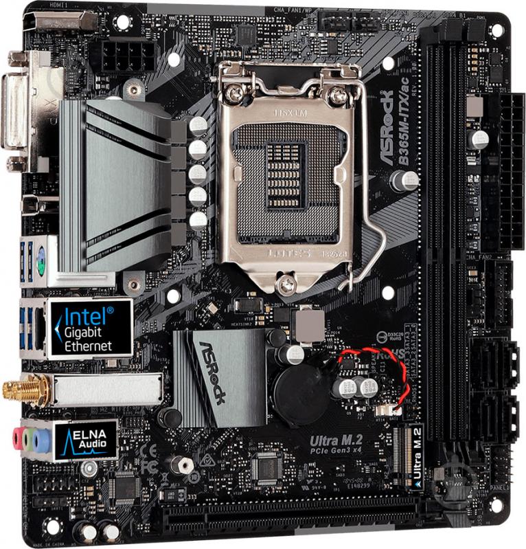 Материнская плата ASRock B365M-ITX/AC (Socket 1151, Intel B365, mirco ATX) - фото 4