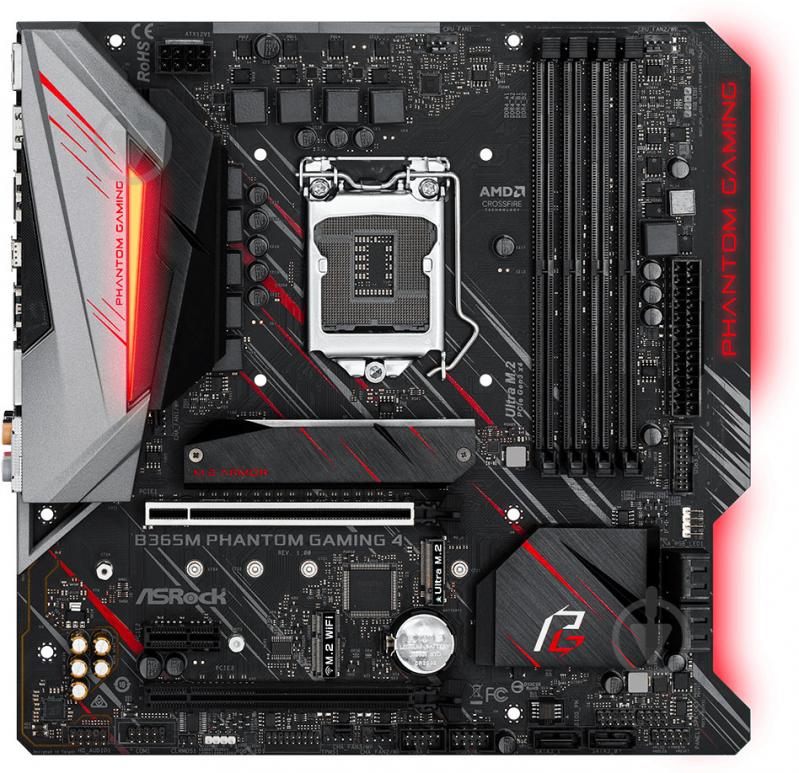 Материнська плата ASRock B365M_PHANTOM_GAMING_4 (Socket 1151, Intel B365, mirco ATX) - фото 2