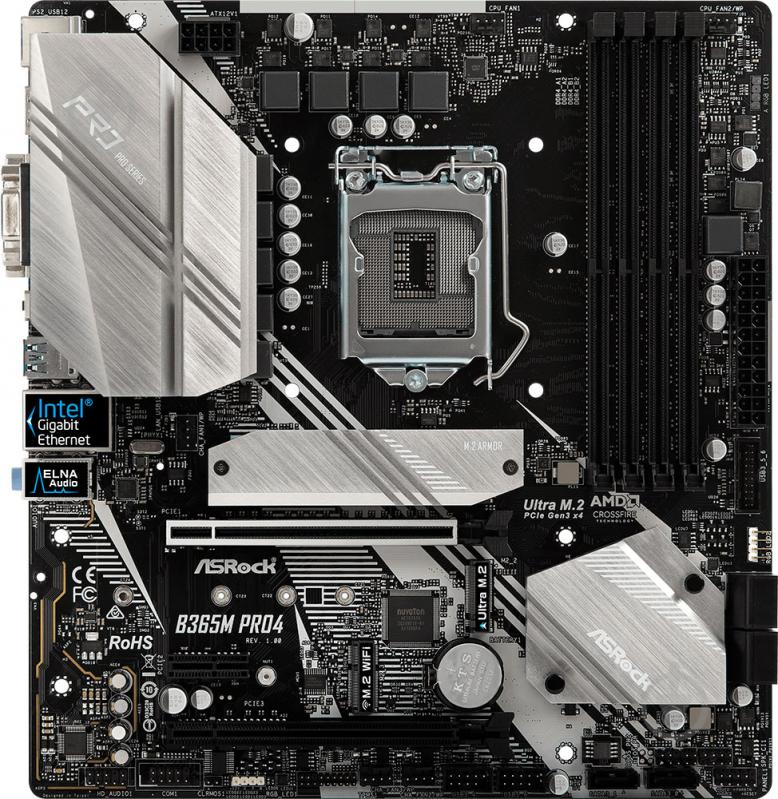 Материнская плата ASRock B365M PRO4 (Socket 1151, Intel B365, mirco ATX) - фото 2