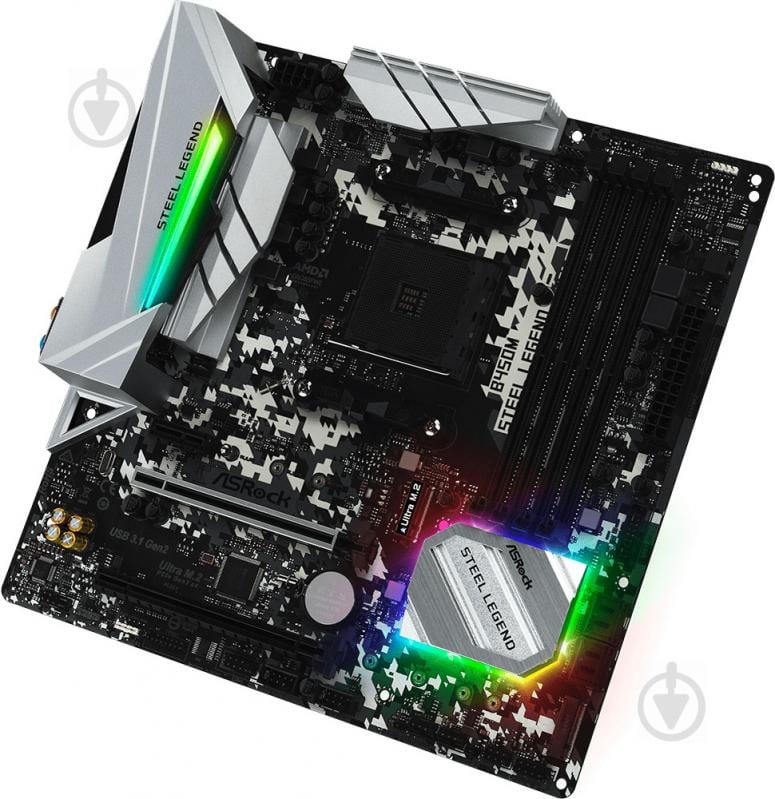 Материнська плата ASRock B450M_STEEL_LEGEND (Socket AM4, AMD B450, mirco ATX) - фото 3