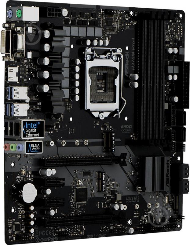 Материнська плата ASRock H370M_PRO4 (Socket 1151, Intel H370, mirco ATX) - фото 4