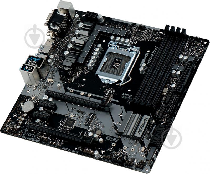 Материнська плата ASRock H370M_PRO4 (Socket 1151, Intel H370, mirco ATX) - фото 3