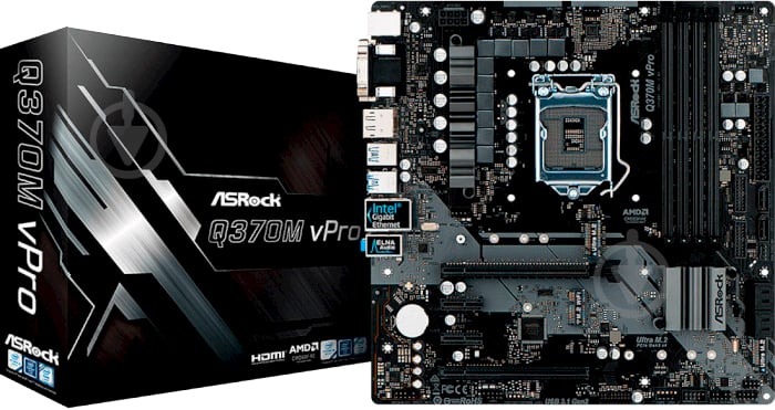 Материнская плата ASRock Q370M_VPRO (Socket 1151, Intel Q370, mirco ATX) - фото 4