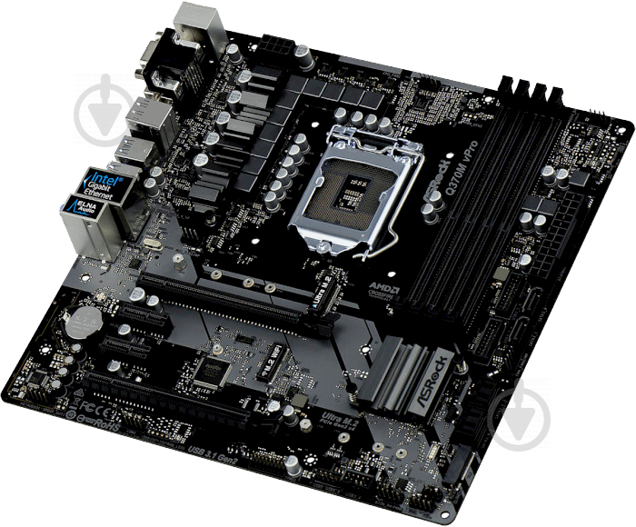 Материнская плата ASRock Q370M_VPRO (Socket 1151, Intel Q370, mirco ATX) - фото 2