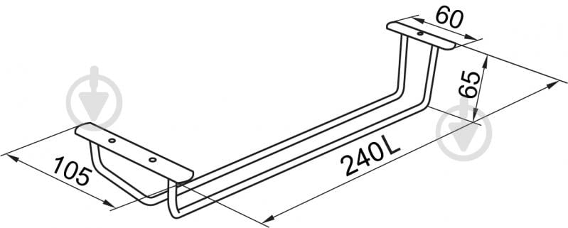 Бокалодержатель потолочный DC 250 мм хром - фото 2