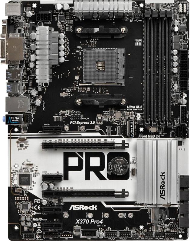 Материнська плата ASRock X370 PRO4 (Socket AM4, AMD X370, ATX) - фото 1