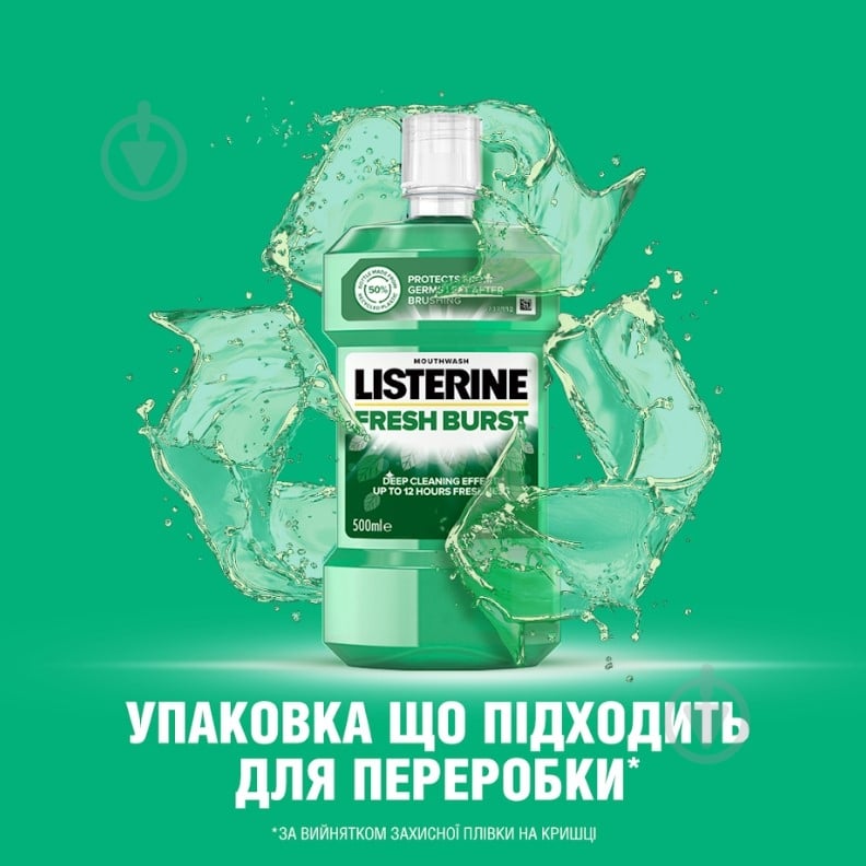 Ополіскувач для ротової порожнини Listerine Сплеск свіжості 500 мл - фото 5