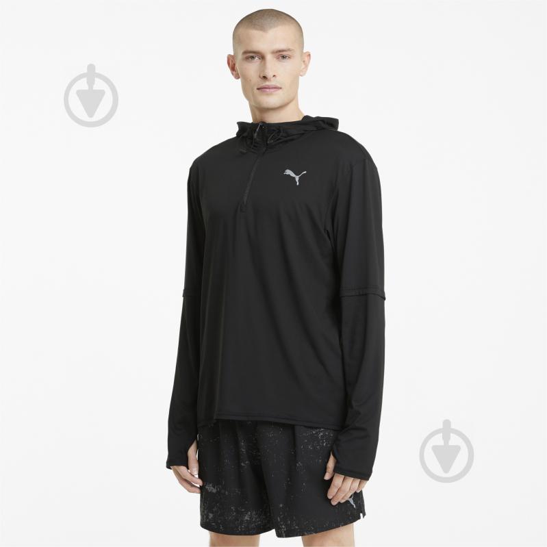 Джемпер Puma RUN HOODED MIDLAYER 52019901 р. S чорний - фото 1