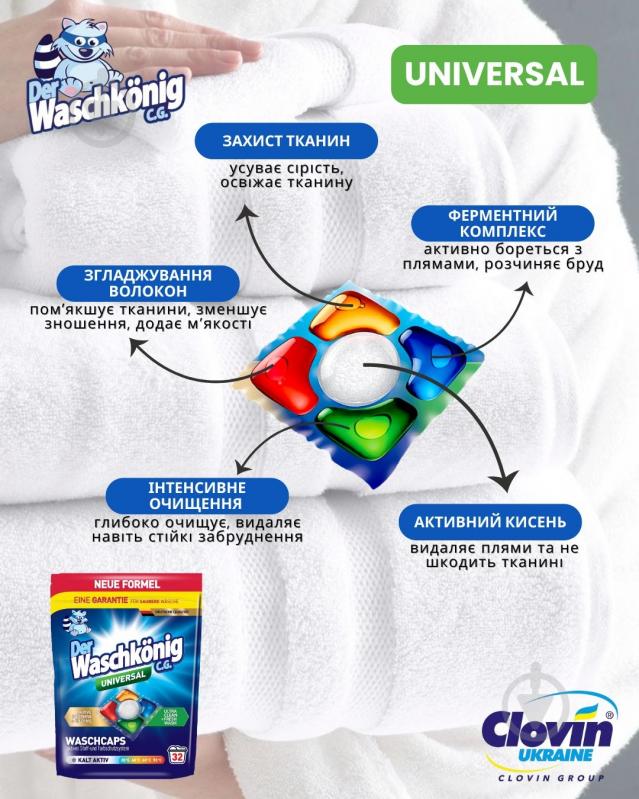 Капсули для машинного прання WASCHKONIG Universal 32 шт. - фото 2