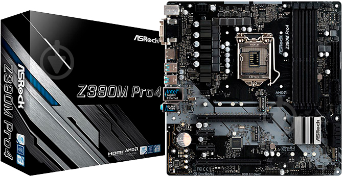 Материнська плата ASRock Z390M PRO4 (Socket 1151, Intel Z390, mirco ATX) - фото 4