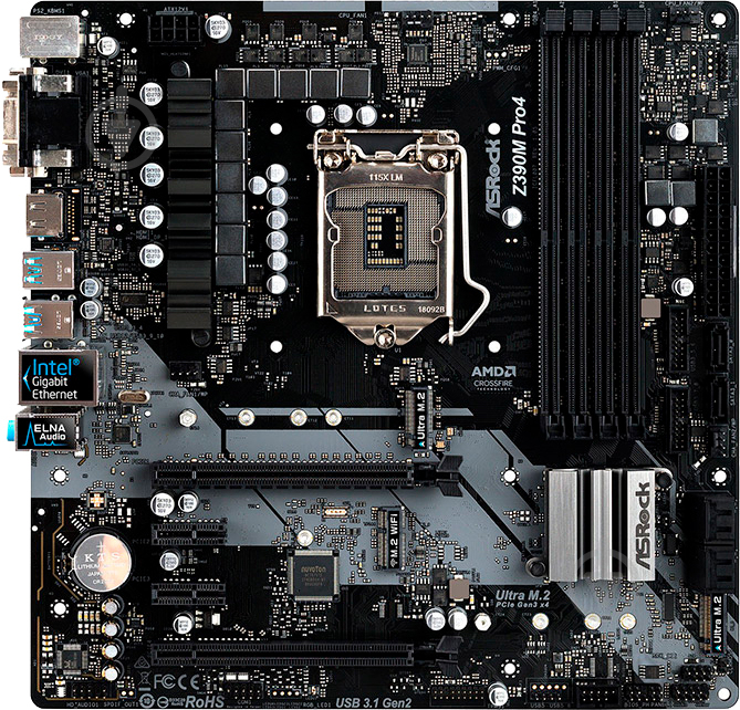 Материнська плата ASRock Z390M PRO4 (Socket 1151, Intel Z390, mirco ATX) - фото 1