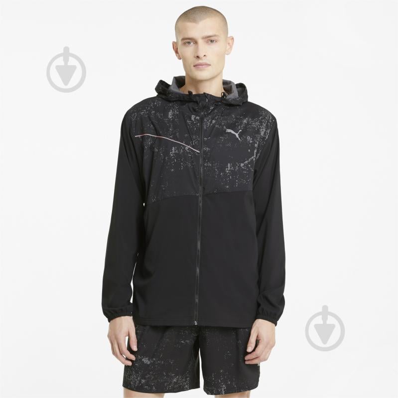 Вітрівка чоловіча літня Puma Run Graphic Hooded Jacket 52020501 р.S чорна - фото 1 Вітрівка чоловіча літня Puma Run Graphic Hooded Jacket 52020501 р.S чорна - фото 1