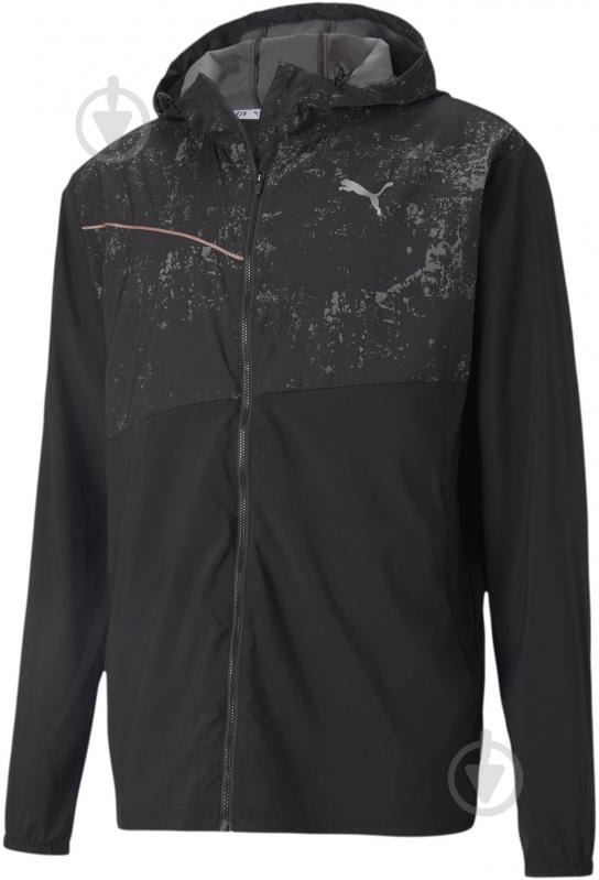Вітрівка чоловіча літня Puma Run Graphic Hooded Jacket 52020501 р.S чорна - фото 2 Вітрівка чоловіча літня Puma Run Graphic Hooded Jacket 52020501 р.S чорна - фото 2