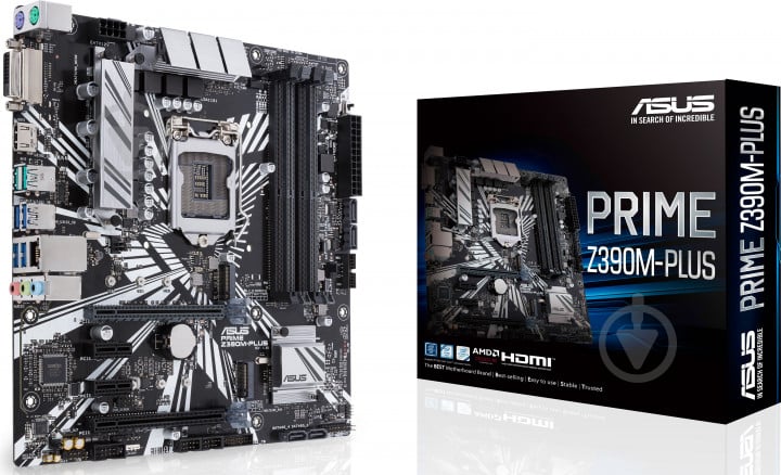 Материнська плата Asus PRIME Z390M-PLUS (Socket 1151, Intel Z390, mirco ATX) - фото 1