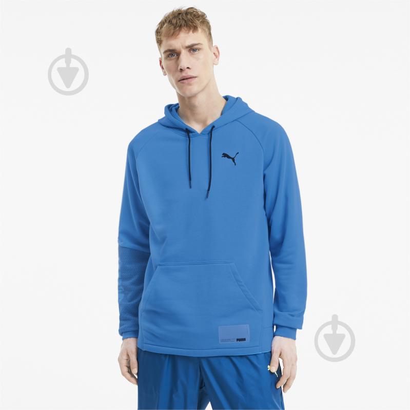 Джемпер Puma Train Graphic Knit Hoodie 51942703 р. L голубой - фото 1 Джемпер Puma Train Graphic Knit Hoodie 51942703 р. L голубой - фото 1