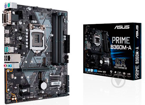 Материнська плата Asus PRIME B360M-A (Socket 1151, Intel B360, mirco ATX) - фото 1