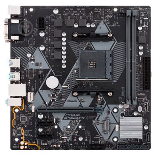 Материнская плата Asus PRIME B450M-K (Socket AM4, AMD B450, mirco ATX) - фото 1