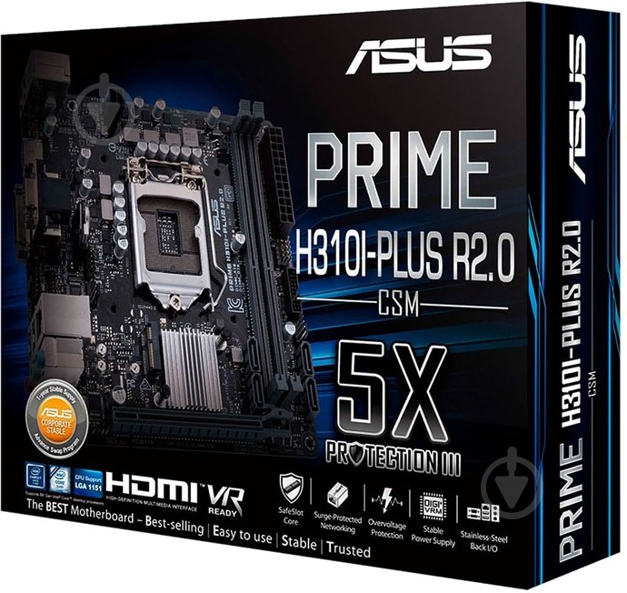 Материнская плата Asus PRIME H310I-PLUS R2.0 (Socket 1151, Intel H310, mini ITX) - фото 7