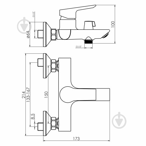 Смеситель для ванны/душа RJ KARPER RJFA056-03CH - фото 2